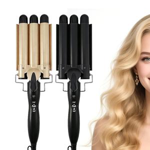 0728 Rizador de Pelo de 3 Barriles, Plancha de 22mm, Rizador de Cerámica para Ondas Brillantes, Ondulador de Doble Voltaje - Product Image 4