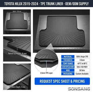 Alfombrillas para Camioneta SONSANG <span class=keywords><strong>4X4</strong></span>, Alfombras de TPE para Auto, Alfombrillas Profundas para Toyota Hilux, Accesorios para Alfombrillas de Auto - Product Image 3