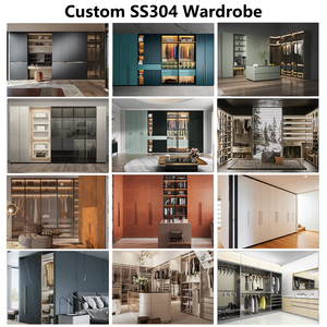 Lusso SS304 <span class=keywords><strong>armadio</strong></span> in acciaio inox resistenza alle alte Temperature Texture metallica lusso moderni armadi <span class=keywords><strong>e</strong></span> armadi - Product Image 4