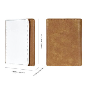 Portefeuille Homme Antivol en Cuir PU Haut de Gamme, Design Rétro Décontracté, à Trois Volets, <span class=keywords><strong>Court</strong></span> et Portable, avec Couverture Vierge pour Sublimation - Product Image 3