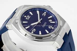 VCWatch Montre mécanique pour homme avec mouvement automatique délicat de 3,25 mm, cadran de 42 mm, bracelet en silicone, boîtier en acier inoxydable - Product Image 4