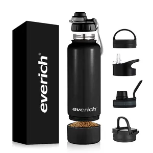 Custom Logo 32 OZ 2 In 1 Stainless Steel Vacuum Flask Insulated Sports Water Bottle with Storage Base