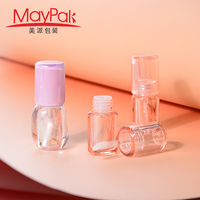 Emballage de tube de brillant à lèvres transparent de luxe personnalisé mignon vide en plastique rond 3.5ml 5ml avec brosse
