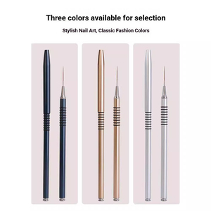 Ensemble de pinceaux à ongles en métal durable, plusieurs tailles, stylos à lignes fines pour la peinture au gel UV, manucure - Product Image 6