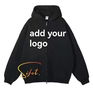 Sifot Street Wear 100% coton surdimensionné hommes sweats à capuche zippés décontracté vierge sweat à capuche personnalisé sweats à capuche pour hommes - Product Image 1