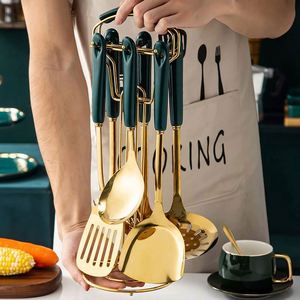Factory Price 7 Pcs Luxury Kitchen Cooking Set Kitchen Accessories Utensils Cooking <b>Tools</b> With Ceramic Handle - Product Image 3