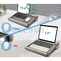 Support pour ordinateur portable en bois noir de qualité supérieure, convient aux ordinateurs portables jusqu'à 17 pouces, table pour ordinateur portable avec repose-poignets intégré, support pour ordinateur portable avec tablette