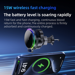 Nuevo Cargador Inalámbrico Magnético Multifuncional 2 en 1 para Auto con Carga Rápida de 15W y Luz para iPhone, Reloj y Auriculares - Product Image 2