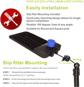 EE. UU. Canadá ETL cETL DLC aluminio buena calidad farola LED 7 años de garantía al aire libre IP66 300W estacionamiento luz LED