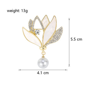 Bauhinia Flower Fancy Zircon Plated Gold Alloy Channel Set Corsage Pin Women's <b>Wedding</b> Engagement Party Gift <b>Accessories</b> - Product Image 5