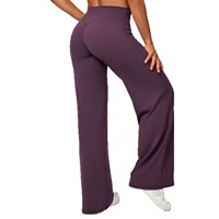 91229 Pantalon de yoga évasé taille haute pour femme, leggings souples et extensibles coupe bootcut, pantalon de sport à jambe large pour l'entraînement, la danse et le fitness