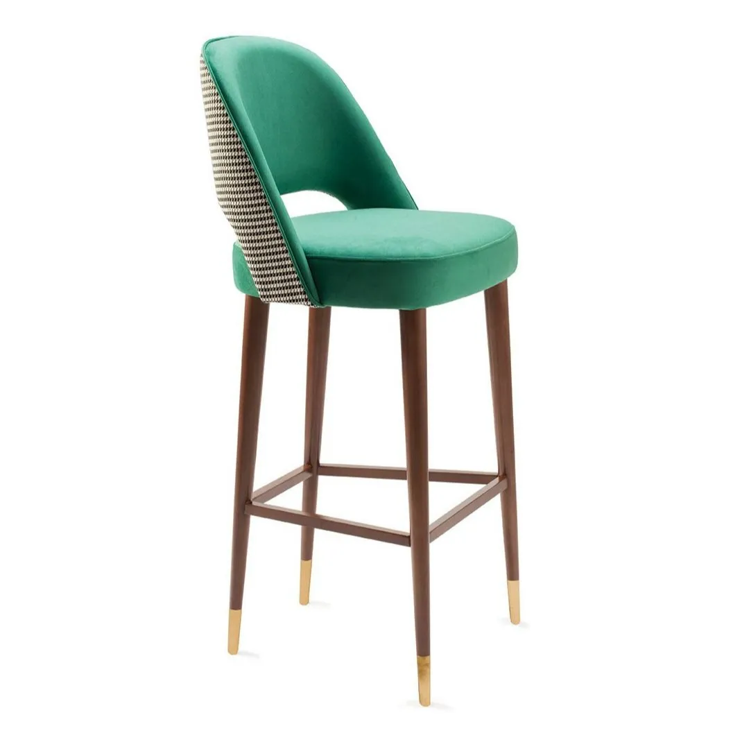 नई डिजाइन Ava Barstool द्वारा Mambo असीमित अवकाश लाउंज कुर्सी लकड़ी पैर के साथ, कपड़े असबाबवाला तकिया होम फर्नीचर