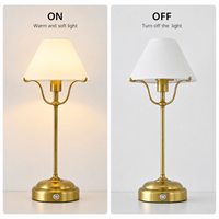 Lampe de bureau LED moderne en métal de style européen, rechargeable sur batterie, sans fil, avec abat-jour remplaçable, pour lecture, éclairage de chambre et mariages