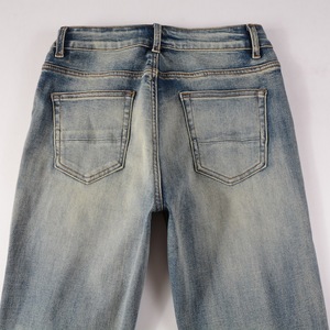<span class=keywords><strong>Jeans</strong></span> de Mezclilla Vintage Rectos para <span class=keywords><strong>Hombre</strong></span>, Estilo Urbano, con Logotipo Personalizado, de Buena Calidad, con Lavado Técnico y Agujeros, para Verano - Product Image 6