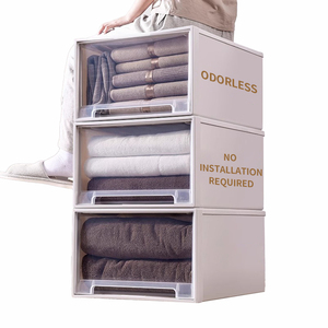 Znst022 ngăn kéo phong cách trong suốt Stackable hộp giày Hộp nhựa lưu trữ, được sử dụng để lưu trữ giày dép, quần áo, và đồ chơi - Product Image 4