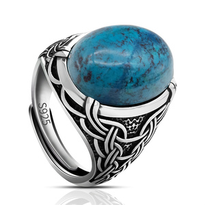 Anello Uomo Argento 925 Con Agata Yemenita – Fatto A Mano – Stile Ottomano Turco – Taglia 11