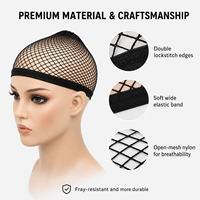 Bonnet en maille élastique pour la confection de perruques, vente en gros, filet à cheveux en nylon, accessoires pour perruques