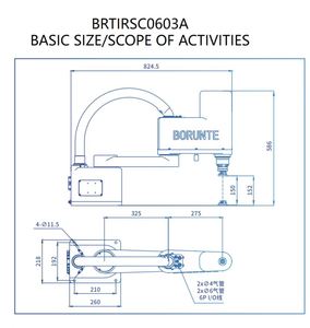 Robot mobile horizontal BRTIRSC0603A, portée du bras 600 mm, capacité de charge 3 kg, moteur PLC, IP40, haute précision 0,02 mm, préhension et déplacement - Product Image 6