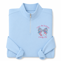 Sudadera personalizada para enfermeras de partos, bordada, con cremallera de cuarto, antipilling, forrada, cuello alto, para invierno y otoño, con aplique de guinga