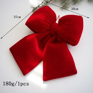 Ornement en velours rouge rembourré avec nœud, plusieurs tailles, décoration suspendue pour sapin de Noël, couronne, boîte cadeau, fête de Noël - Product Image 6