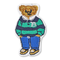Gorra de béisbol trucker unisex de 6 paneles 100% algodón estilo urbano al por mayor, camiseta de rugby polo a rayas verde y azul, termoadhesivo de oso de peluche