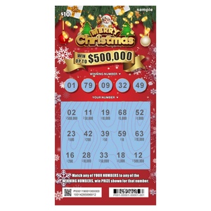 Creative Designs Christmas Jackpot <b>Patterns</b> Ticket Size Logo <b>Paper</b> Full Custom Lottery Card - Product Image 5