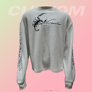 Пользовательский Трафаретный принт 340GSM хлопок вязаный Вафли с длинным рукавом модная уличная одежда 100% хлопок свободный термальный для мужчин - Product Image 2