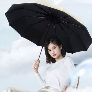Parapluie de luxe pliable automatique de haute qualité, 24 baleines, résistant au vent, anti-UV, personnalisable avec impression de logo, vente en gros - Product Image 3