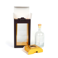 Caja para una Botella de Vino, Fabricada con Materiales Reciclados, Recubierta de Negro, Impresión a Cuatro Colores, Diseño de Lujo, Precio de Fábrica OEM