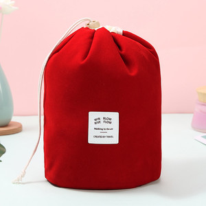 Velvet Drawstring Cosmetic Bag Storage Organizer For Makeup Travel Bedroom <b>Dressing</b> <b>Table</b> Red Blue Purple <b>Black</b> Wine Red Pink - Product Image 5