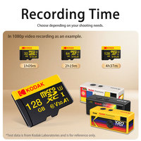 Tarjeta SD Kodak Negra 100% Original TF 128g de Plástico V30 V60 V90 con 3 Años de Garantía para Kodak Charmera
