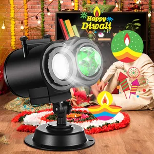 2023 Diwali Festival Type binoculaire avec télécommande RGBW quatre couleurs motif d'eau quatre cartes Diwali projecteur lumières