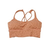 Soutien-gorge de yoga pour femme style européen et américain, uni, doux, bretelles non ajustables, maintien léger, col en V, Spandex/Nylon, grandes tailles, usage actif