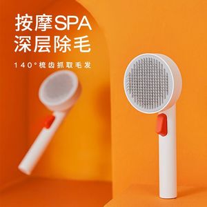 Cepillo autolimpiante para mascotas con 10 púas de ABS para el cuidado, masaje y eliminación profunda del pelo de gatos y perros - Product Image 1