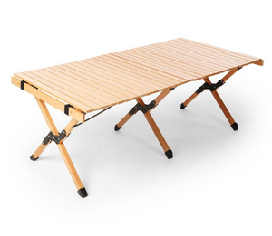 Mesa de camping de madera de pino Mingchan, mesa de rollo de huevo portátil plegable para exteriores, mesas plegables de Picnic para acampar - Product Image 2