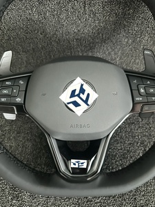 Volant en cuir semi-perforé R <span class=keywords><strong>Line</strong></span> Golf 8 pour VW Volkswagen Golf 8 MK8 8R R Gti Gtd Jetta <span class=keywords><strong>Tiguan</strong></span> Polo Passat CC B7 B8 - Product Image 4