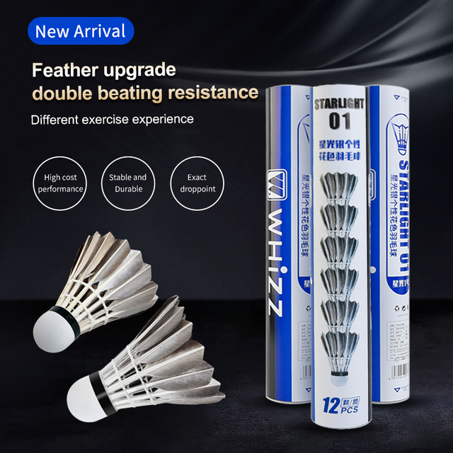 Cheap Custom Logo Goose Feather Badminton Shuttlecock Direct From China Factory Wholesale Suitable for Beginners
