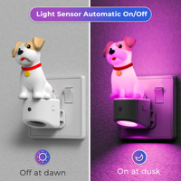 Veilleuse 3D LOHAS Schnauzer à brancher avec capteur crépusculaire, couleurs RGB changeantes, intensité réglable, pour chambre à coucher