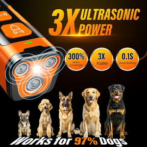Dispositif <span class=keywords><strong>anti</strong></span>-<span class=keywords><strong>aboiement</strong></span> pour <span class=keywords><strong>chien</strong></span>, 3x ultrasons <span class=keywords><strong>anti</strong></span>-<span class=keywords><strong>aboiement</strong></span>, 6 modes d'entraînement, rechargeable, compact, contrôle des aboiements pour chiens - Product Image 2