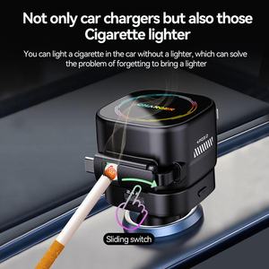 45W 可伸缩车载充电器 双 USB 端口 快速充电 安全锤 LED 环境照明 点烟器 手机 - Product Image 5