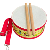Tambour à main double face de 8 pouces, dessin animé, en bois et peaux en polyester, instrument de percussion professionnel pour la musique et les spectacles de défilés