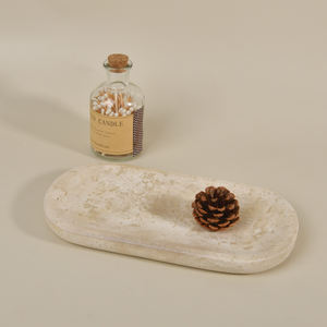 <span class=keywords><strong>Plateau</strong></span> <span class=keywords><strong>de</strong></span> service ovale en marbre travertin beige naturel pour hôtel, vente en gros - Product Image 3