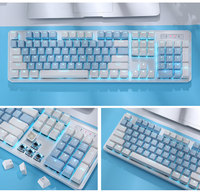 Teclado Mecánico DAREU de Tres Modos, USB con Cable, Inalámbrico 2.4G, Retroiluminación RGB, Full N-Key Rollover, para Juegos y Oficina, PC y Laptop