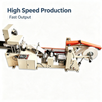 Máquina Industrial Plegadora de Papel para Servilletas de 2 Capas con Control PLC y Sistema de Guía de Banda para Grandes Fábricas
