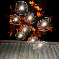 Lustre LED personnalisé en acrylique en forme de pissenlit, 10 bras, moderne, de luxe, pour mariage, lampe suspendue de plafond, à changement de couleur, décoration de fête, livraison rapide