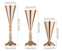 Support de Vase à Fleurs Classique pour Mariage, en Fer Doré de Haute Qualité, Largeur 12 cm, Centre de Table Décoratif Haut