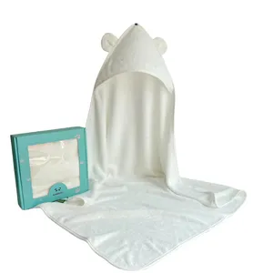 Top Quality 500GSM Soft Bamboo Bath Towel Small Hear Ear Design Bamboo Hooded Towel For Baby