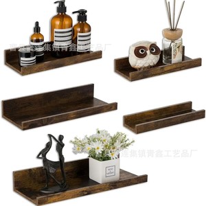 <b>Wall</b> <b>Mounted</b> <b>Shelf</b> Solid Wood Rectangle Single Layer Durable Home Living Room Decoration - Product Image 1