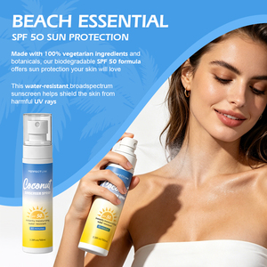 Custom logo Coconut Sunscreen Mist <strong>Spray</strong> Long Lasting Broad Spectrum SPF 50 Sunblock <strong>Sun</strong> Protection Face and Body <strong>Spray</strong> - Product Image 6