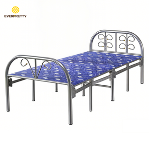 <span class=keywords><strong>Lit</strong></span> pliant en métal au design moderne avec matelas pour dortoir scolaire, bureau, chambre d'amis, chambre à coucher - Product Image 2
